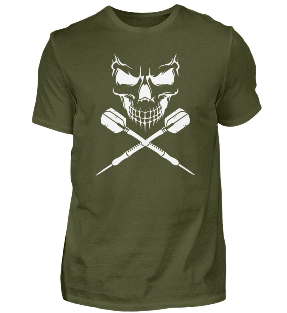 Skull Cross Darts White - Herren Shirt-1109