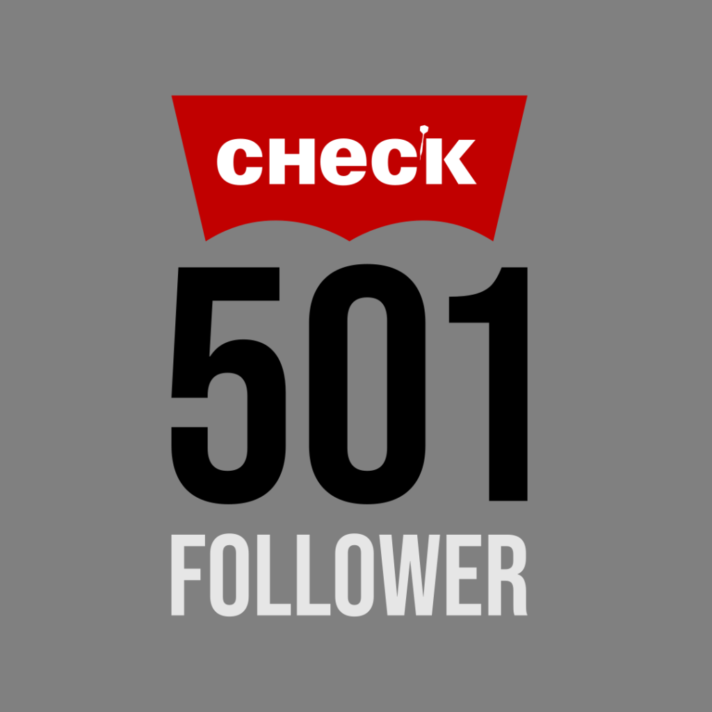 501 Follower auf Instagram! Check 501