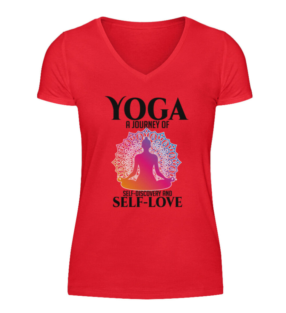 Yoga a journey of self-discovery and self-love - V-Neck Damenshirt-2561