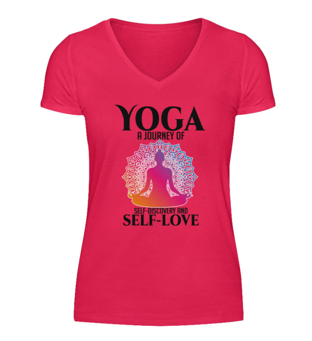 Yoga a journey of self-discovery and self-love - V-Neck Damenshirt-1610