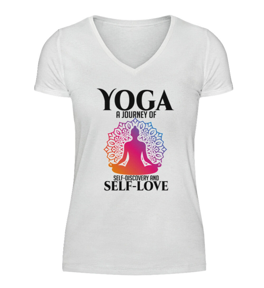 Yoga a journey of self-discovery and self-love - V-Neck Damenshirt-3