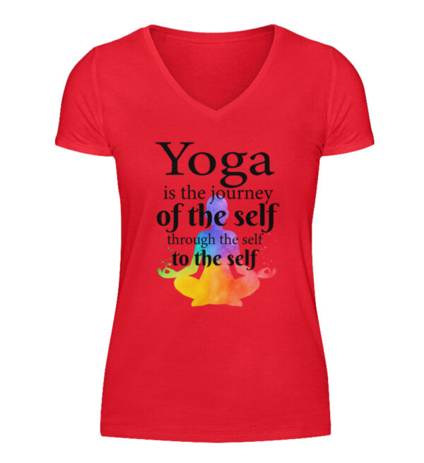 Yoga is the journey of the self through the self to the self - V-Neck Damenshirt-2561