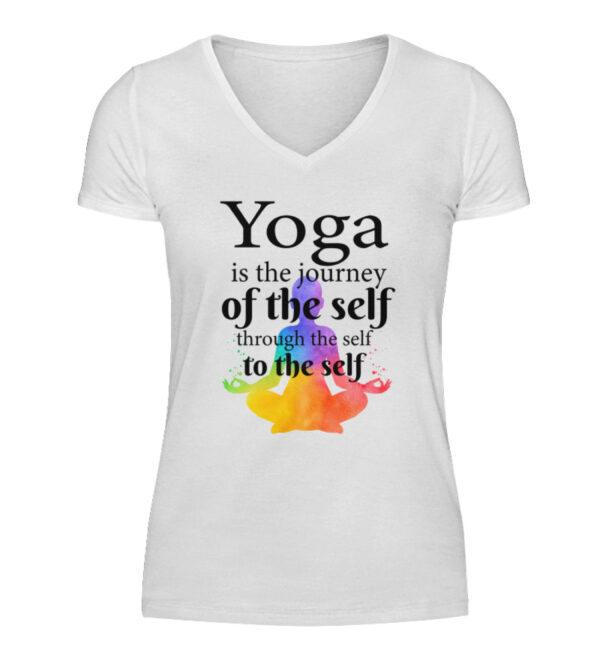 Yoga is the journey of the self through the self to the self - V-Neck Damenshirt-3