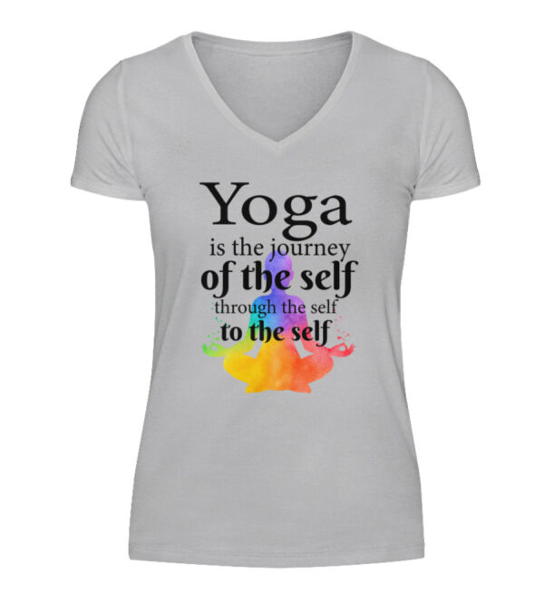 Yoga is the journey of the self through the self to the self - V-Neck Damenshirt-17