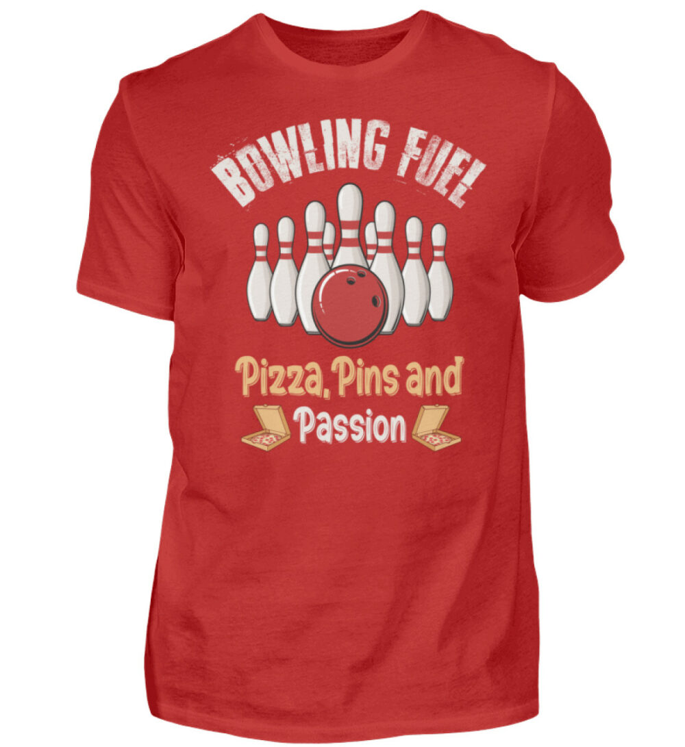 Bowling Fuel Pizza, Pins and Passion - Herren Shirt-4
