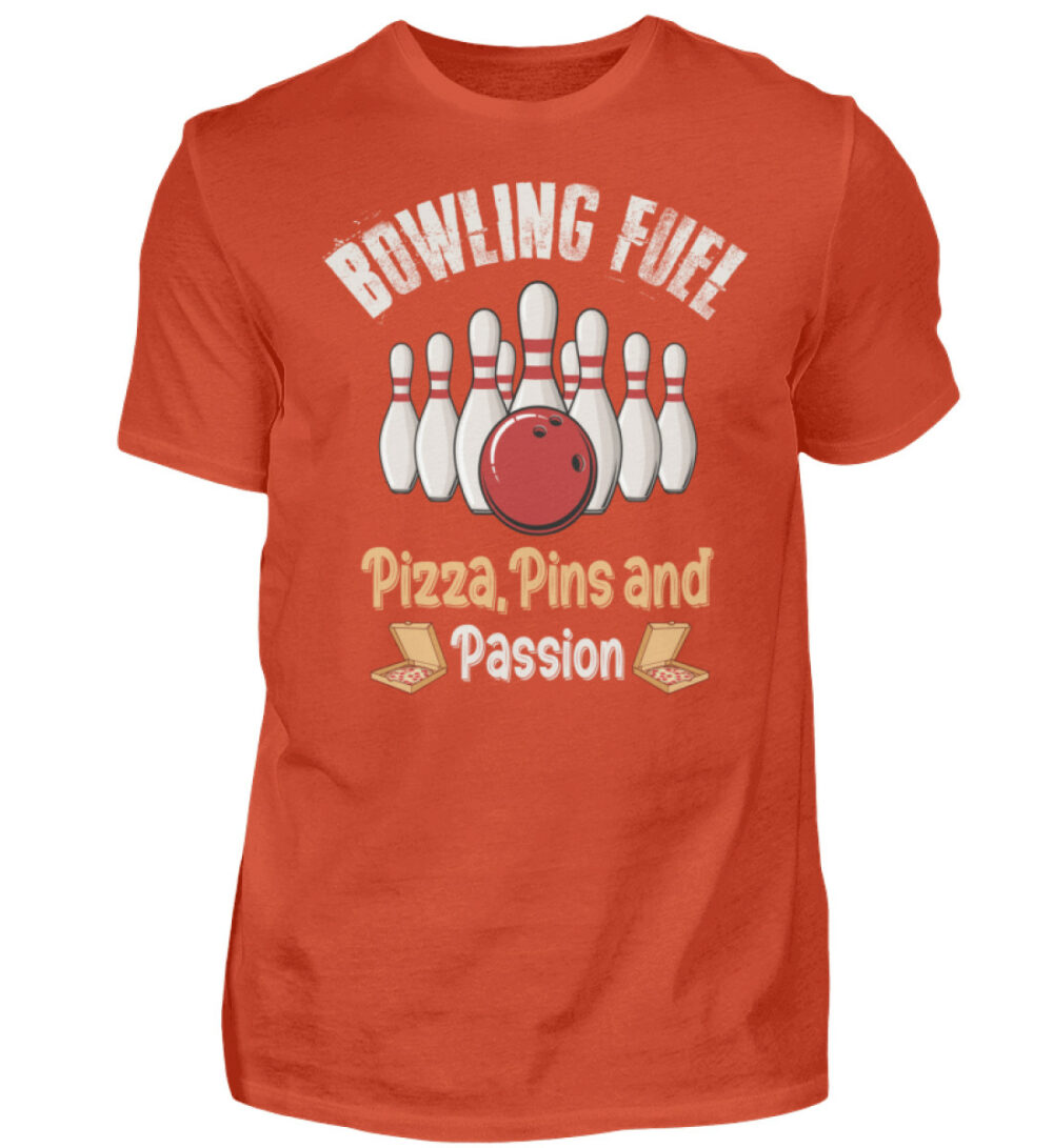 Bowling Fuel Pizza, Pins and Passion - Herren Shirt-1236