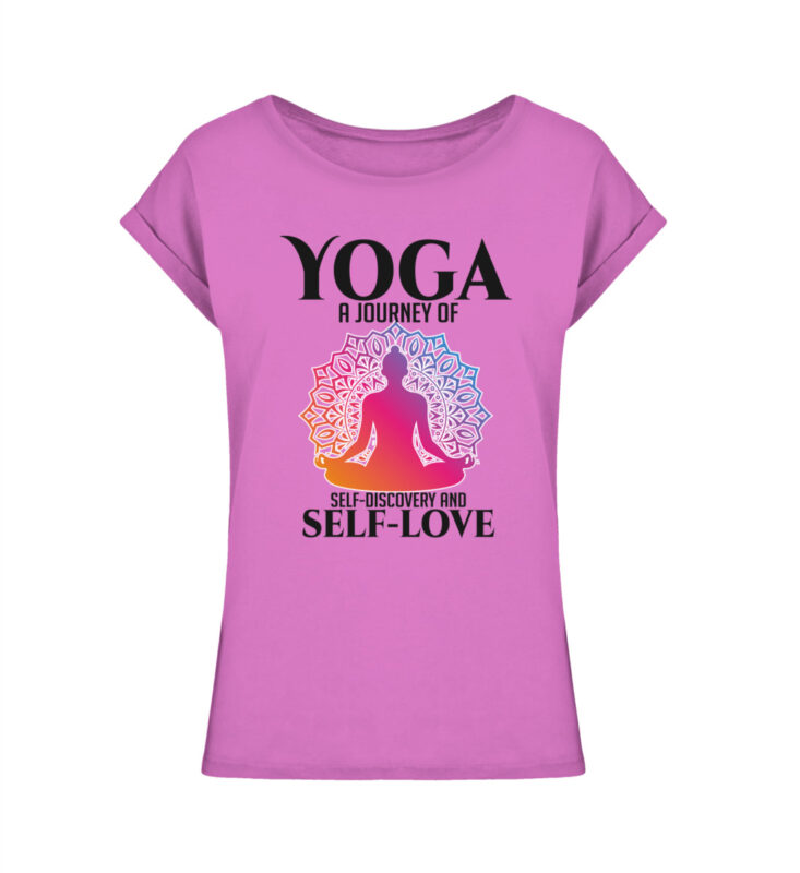 Yoga a journey of self-discovery and self-love  – Ladies Extended Shoulder Tee