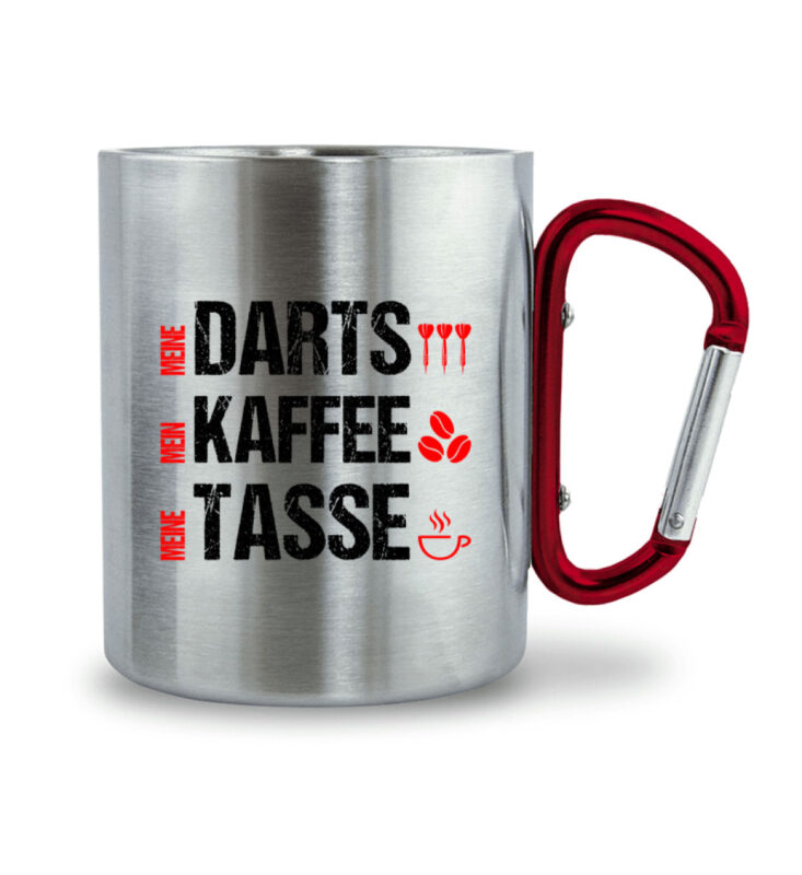 Meine Darts Meine Tasse – Edelstahltasse mit Karabinergriff