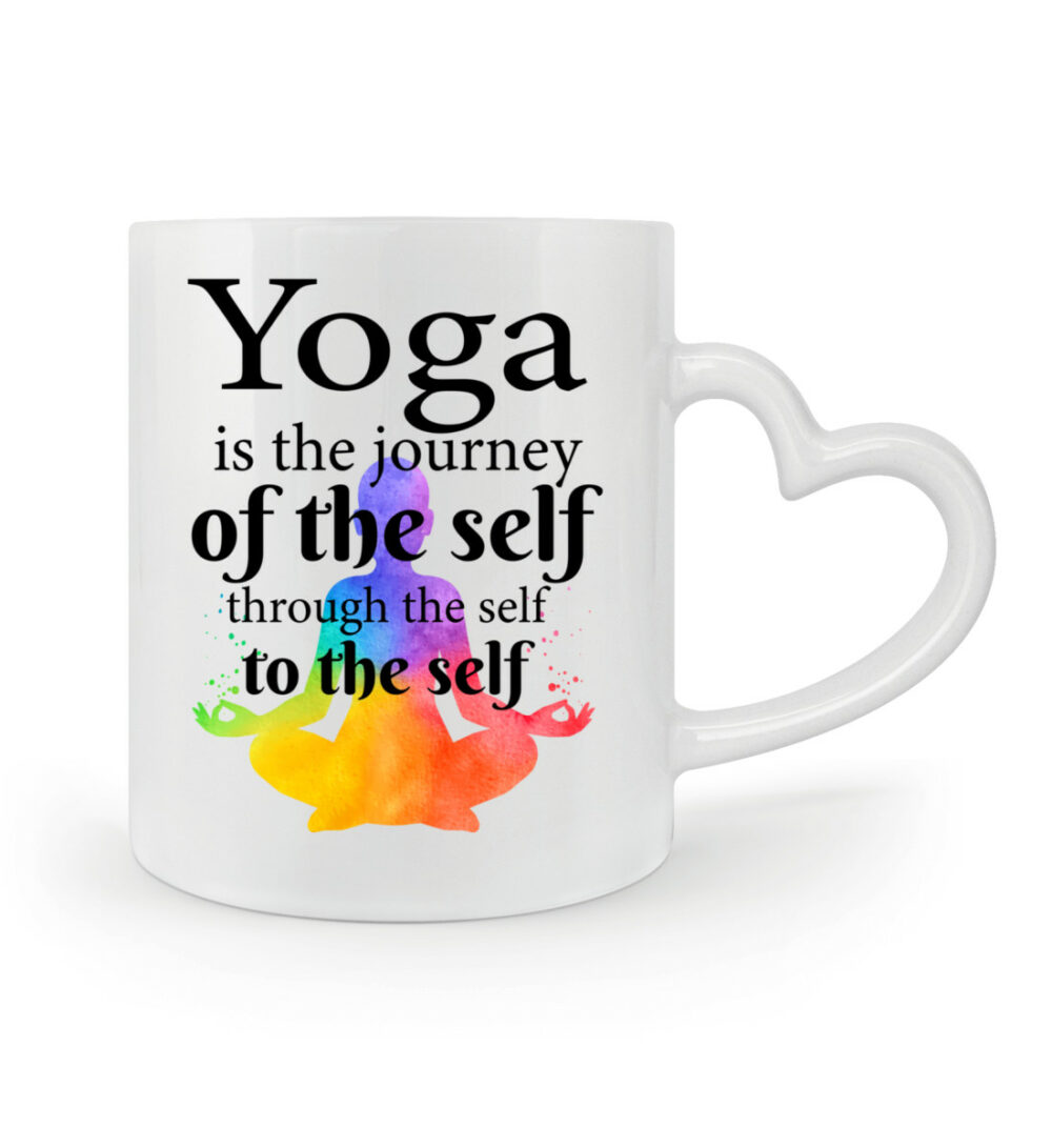 Yoga is the journey of the self through the self to the self - Herzhenkel Tasse-3