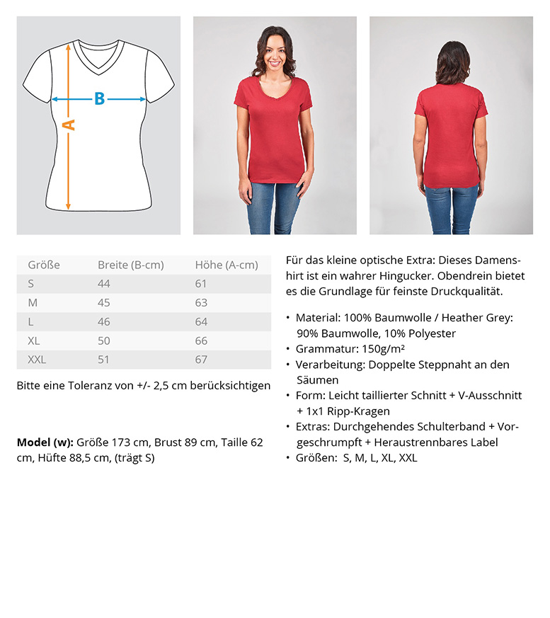 tach & tschüss - pottisch - V-Neck Damenshirt – Bild 5