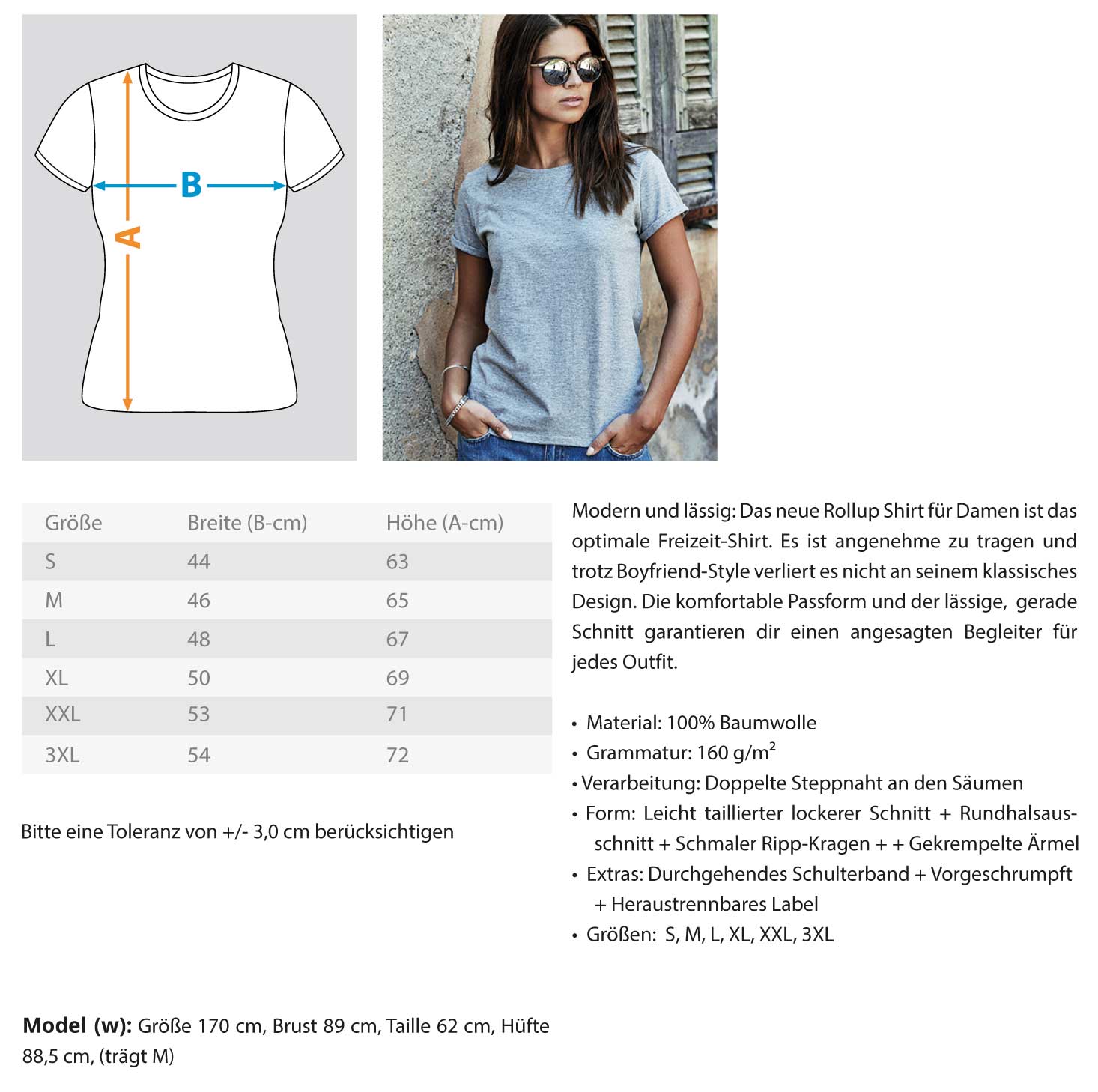 tach & tschüss - pottisch - Damen RollUp Shirt – Bild 3