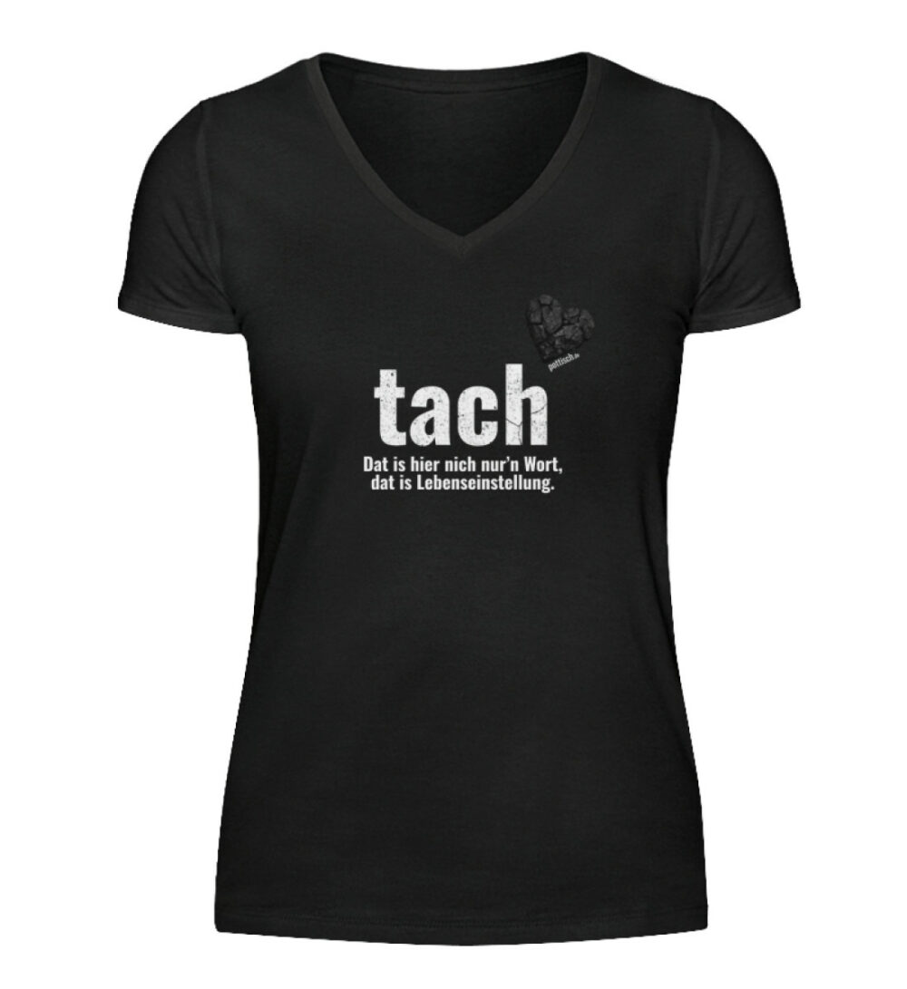 tach &amp; tschüss - pottisch  - V-Neck Damenshirt