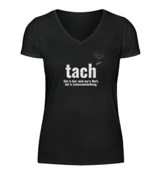 tach & tschüss - pottisch - V-Neck Damenshirt-16
