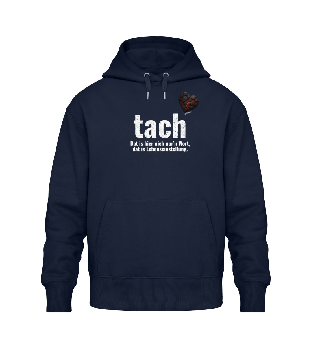 tach & tschüss - dat glühend Herzken - Unisex Oversized Organic Hoodie-6959