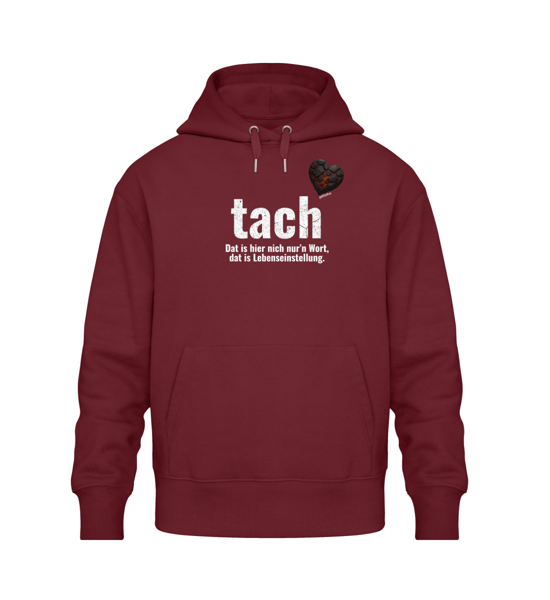 tach & tschüss - dat glühend Herzken - Unisex Oversized Organic Hoodie-6974