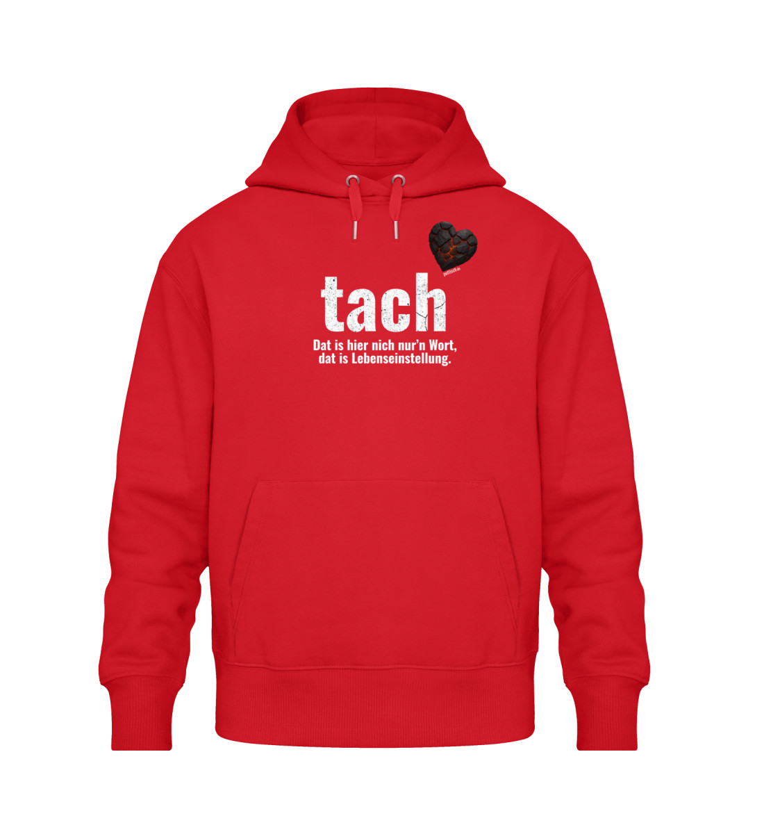 tach & tschüss - dat glühend Herzken - Unisex Oversized Organic Hoodie-6973
