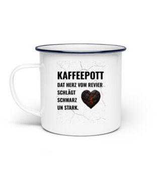 Kaffeepott - Dat Herz ... - Emaille Tasse-3