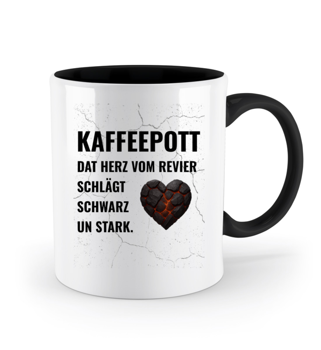 Kaffeepott - Dat Herz ... - Zweifarbige Tasse-16