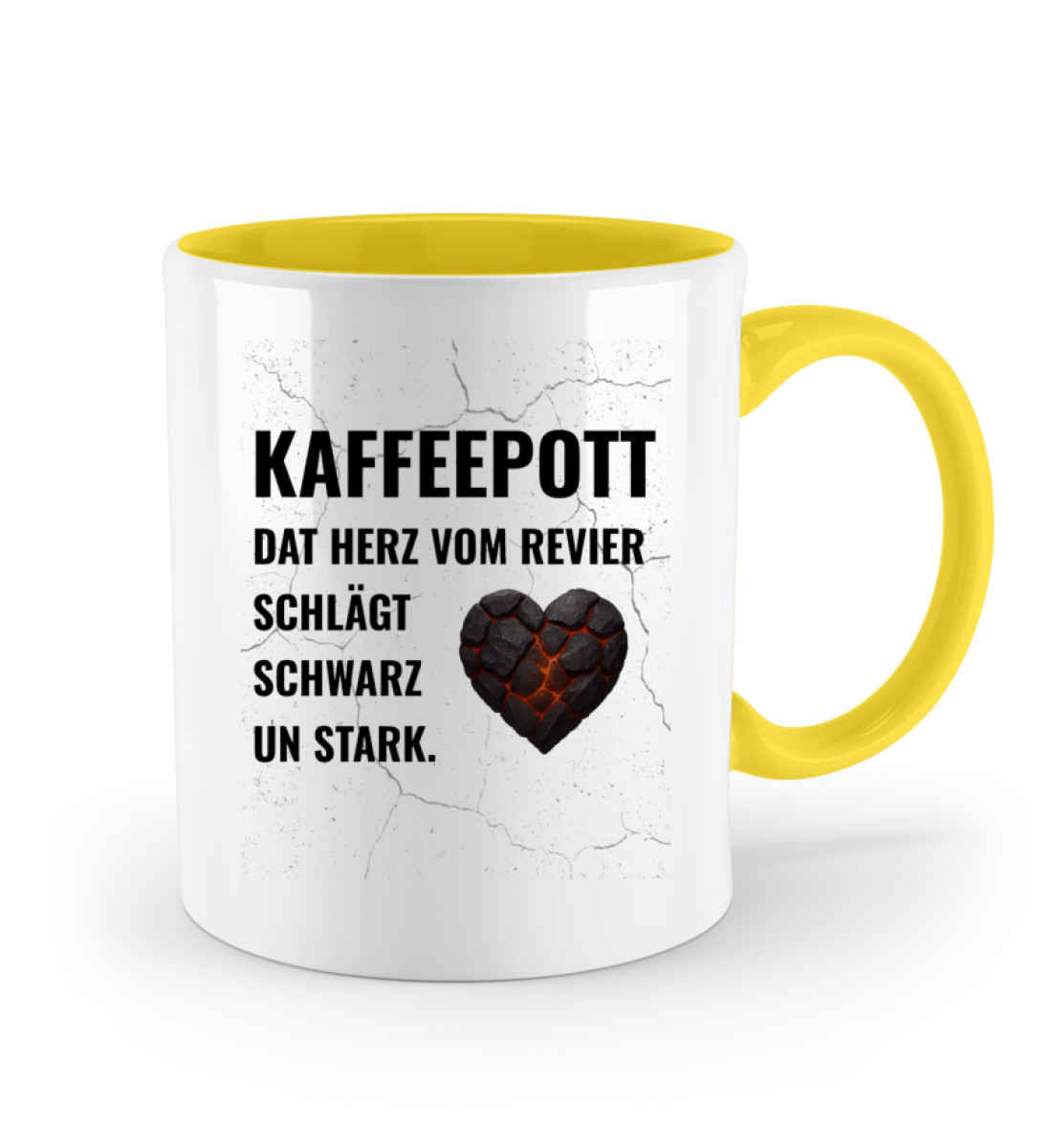 Kaffeepott - Dat Herz ... - Zweifarbige Tasse-5766