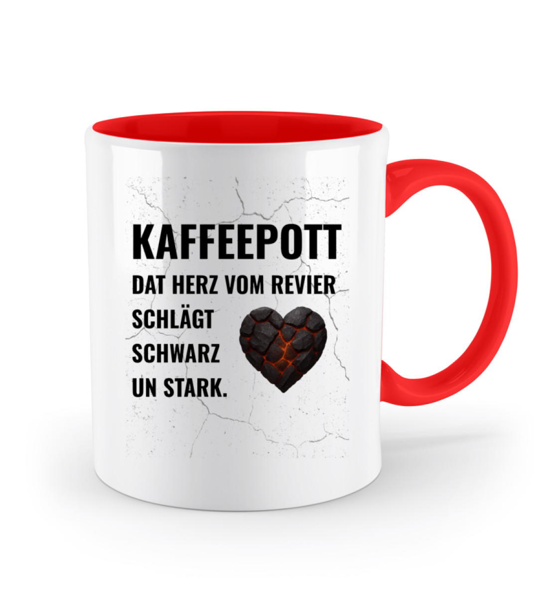 Kaffeepott - Dat Herz ... - Zweifarbige Tasse-5761