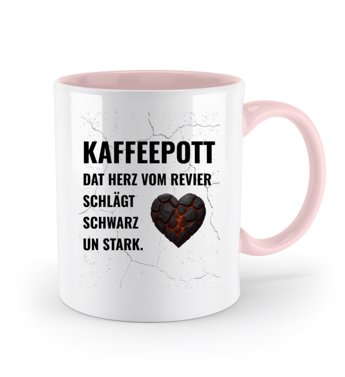 Kaffeepott - Dat Herz ... - Zweifarbige Tasse-5949