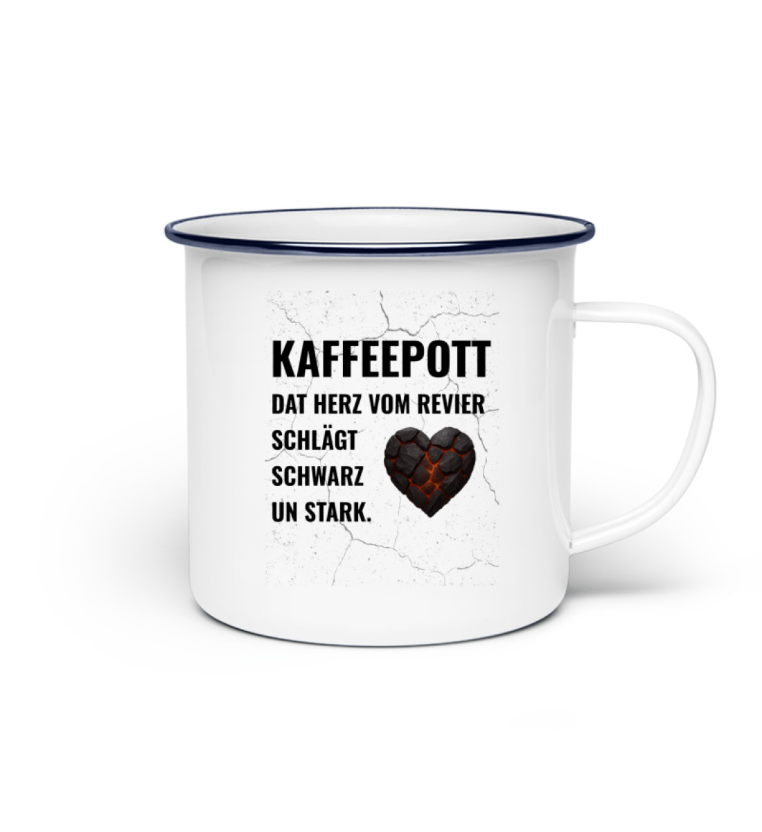 Kaffeepott - Dat Herz ... - Emaille Tasse-3