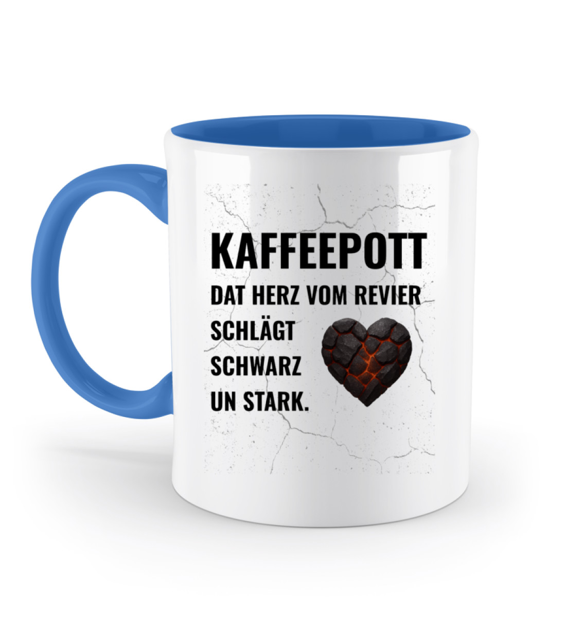 Kaffeepott - Dat Herz ... - Zweifarbige Tasse-5739