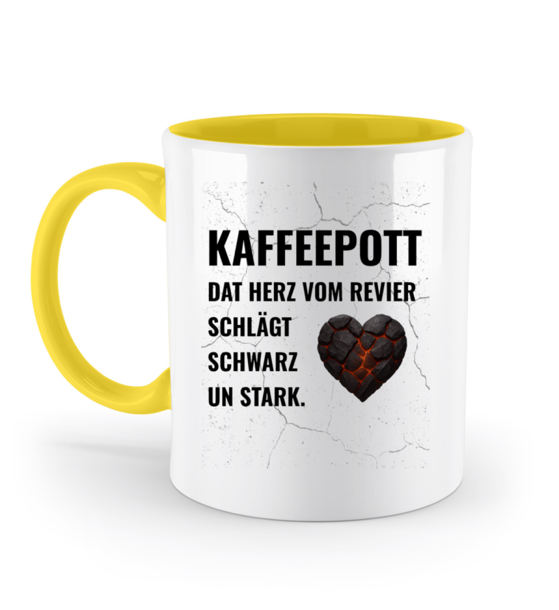 Kaffeepott - Dat Herz ... - Zweifarbige Tasse-5766