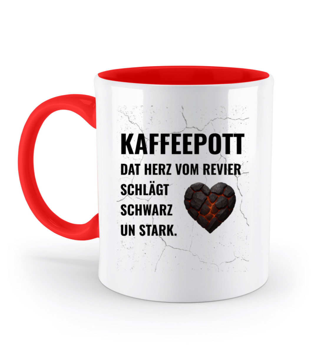 Kaffeepott - Dat Herz ... - Zweifarbige Tasse-5761