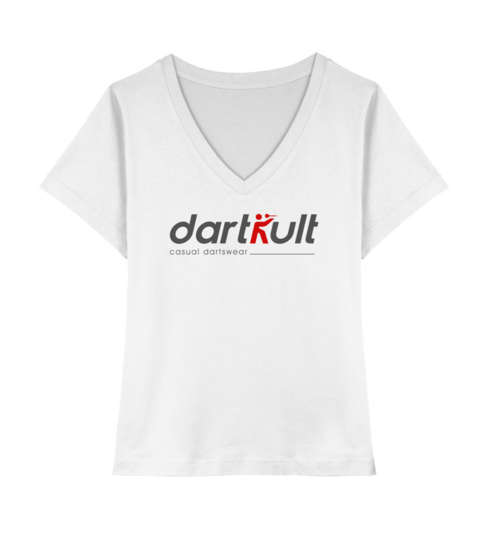 dartkult - White - V-Neck Shirt - Chest Logo