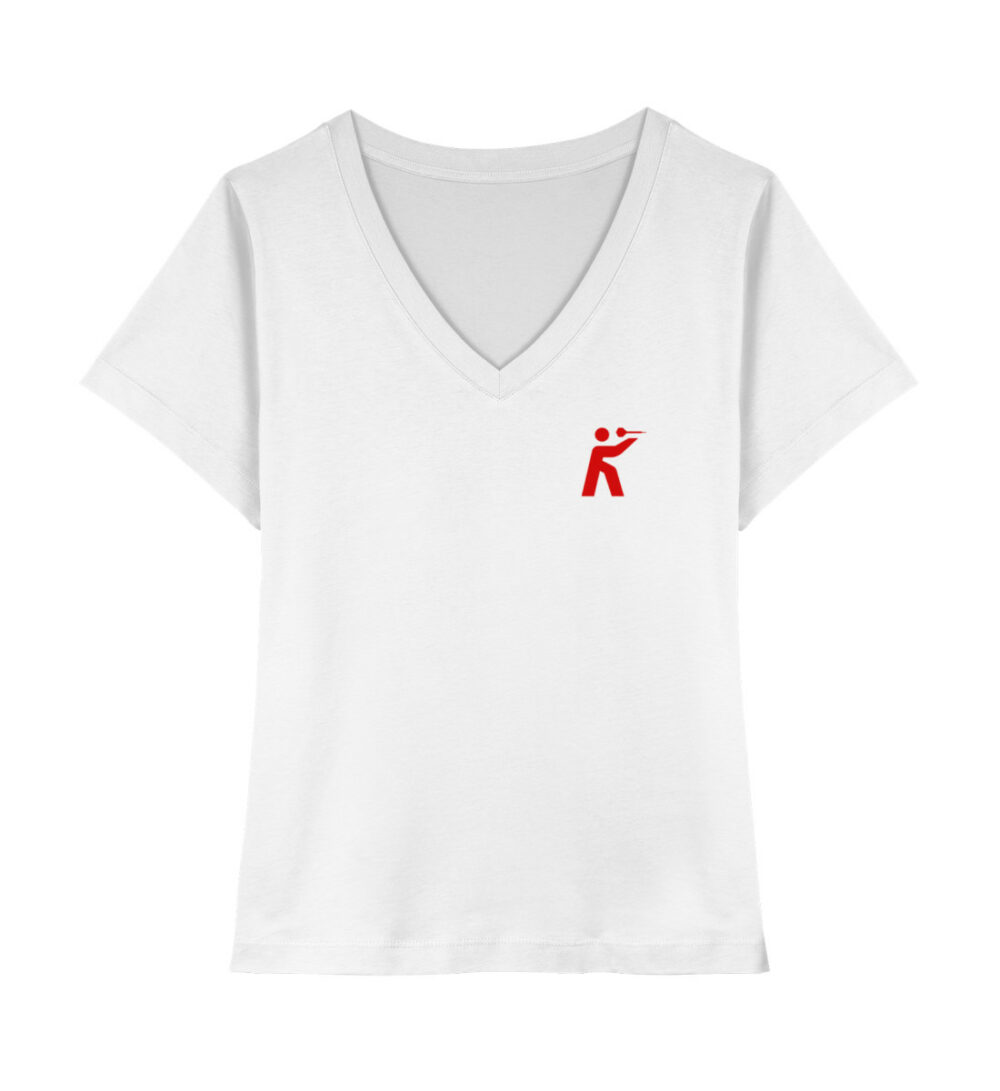 dartkult - White - V-Neck Shirt - the K logo