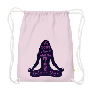 body achieves mind believes yoga - Premium Bio Turnbeutel
