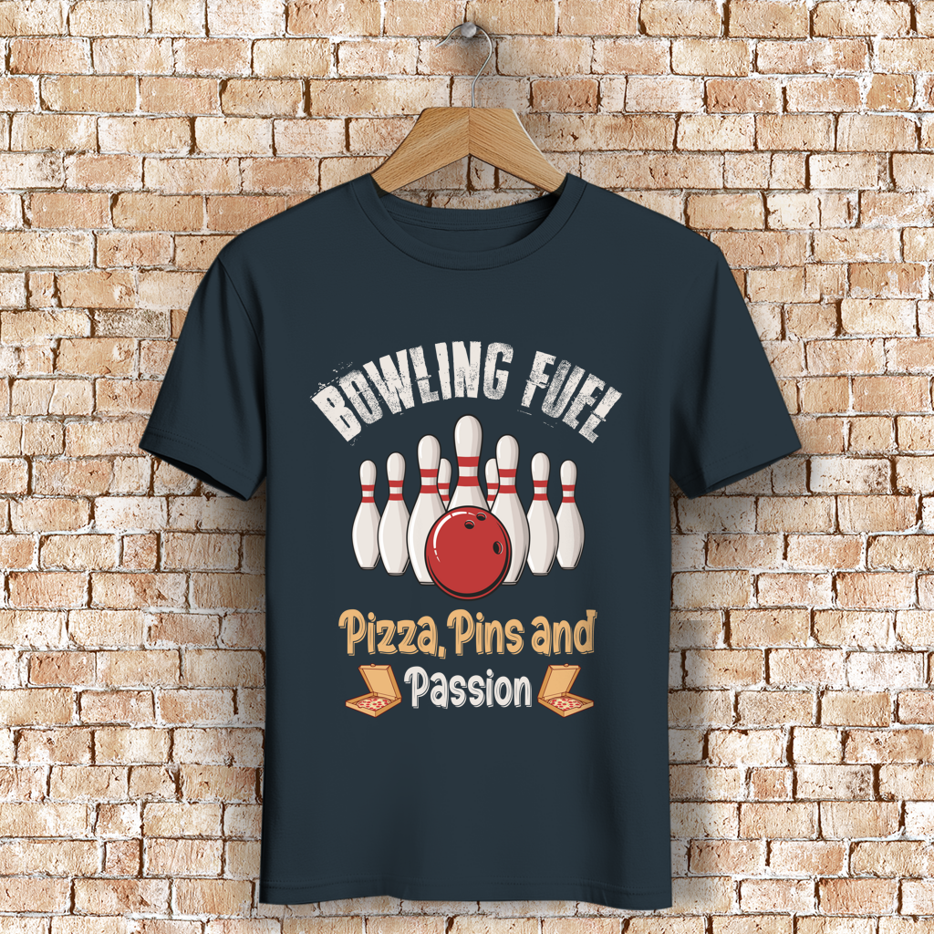 Bowling Fuel - Pizza, Pins und Passion - Herren Premium Bio T-Shirt – Bild 2