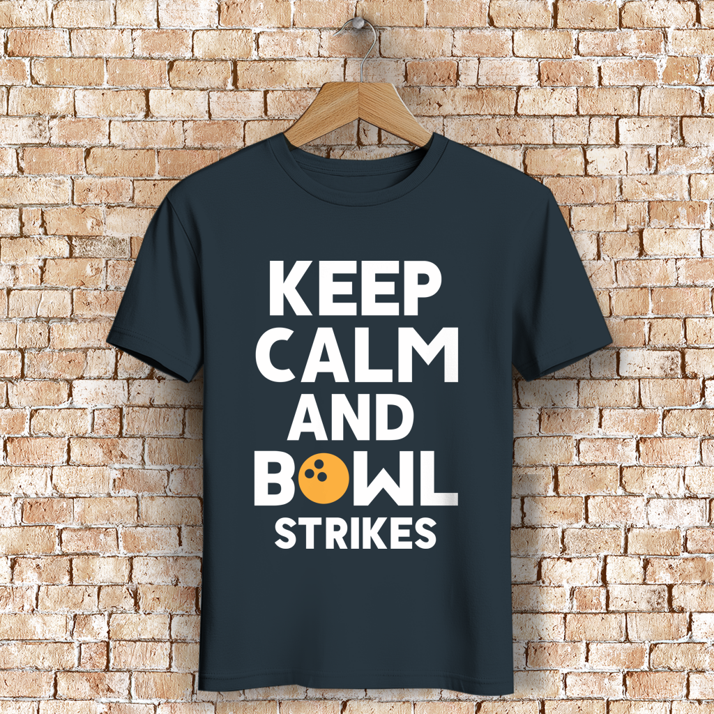Keep calm and bowl strikes - Herren Premium Bio T-Shirt – Bild 2