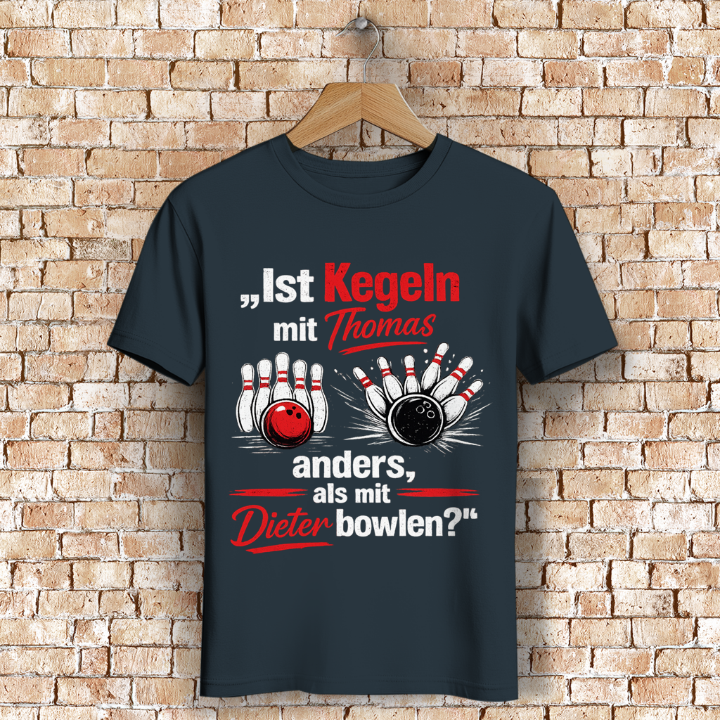 Ist kegeln anders, als ... bowlen? – Bio T-Shirt – Bild 3