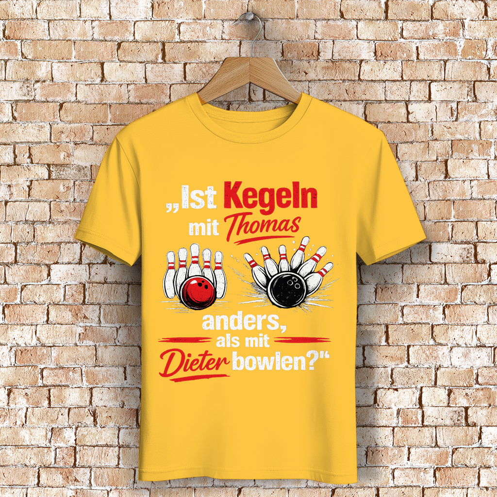 Ist kegeln anders, als ... bowlen? – Bio T-Shirt – Bild 4
