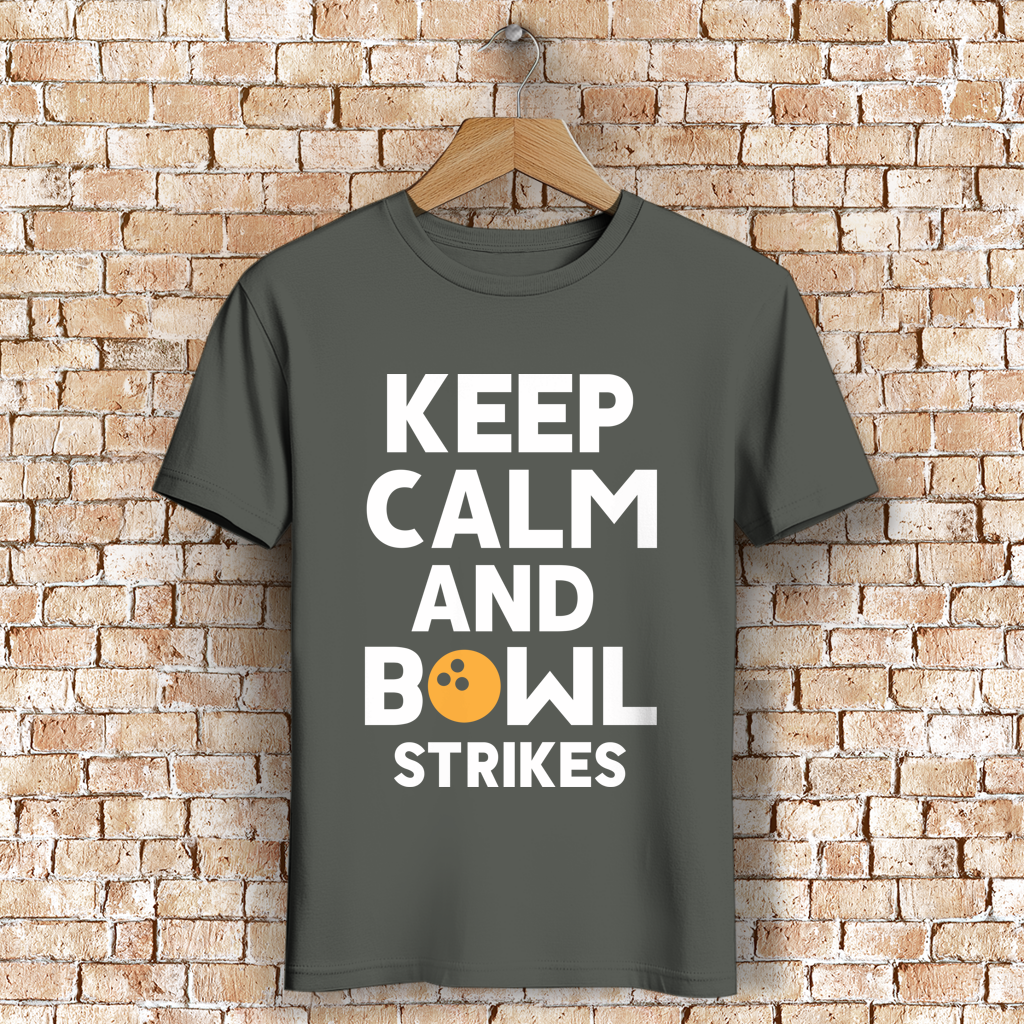 Keep calm and bowl strikes - Herren Premium Bio T-Shirt – Bild 6