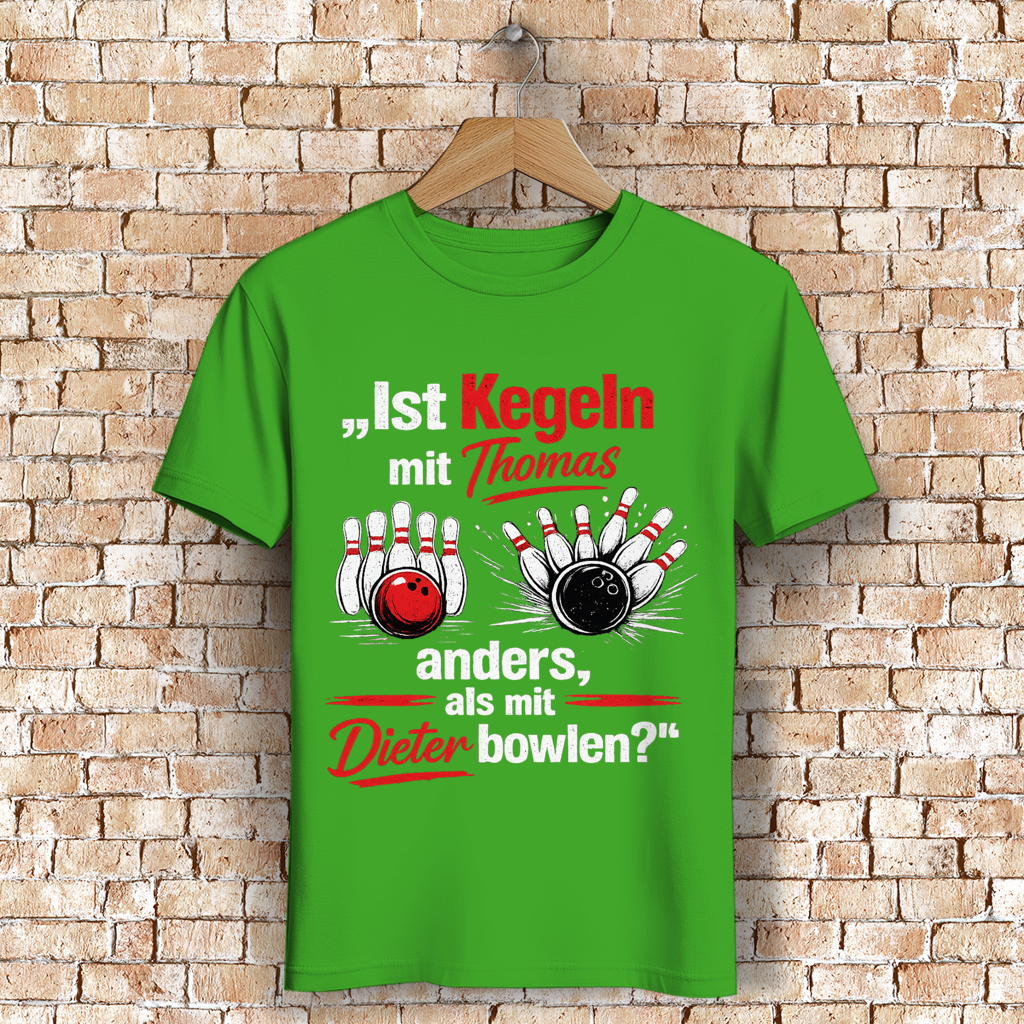 Ist kegeln anders, als ... bowlen? – Bio T-Shirt