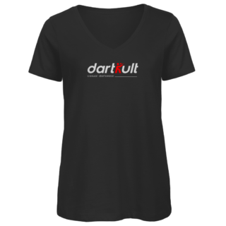 dartkult - Black - Damen Premium Bio V-Neck T-Shirt