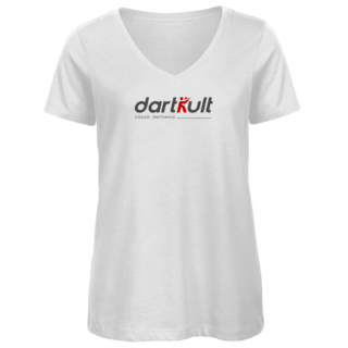 dartkult - White - Damen Premium Bio V-Neck T-Shirt