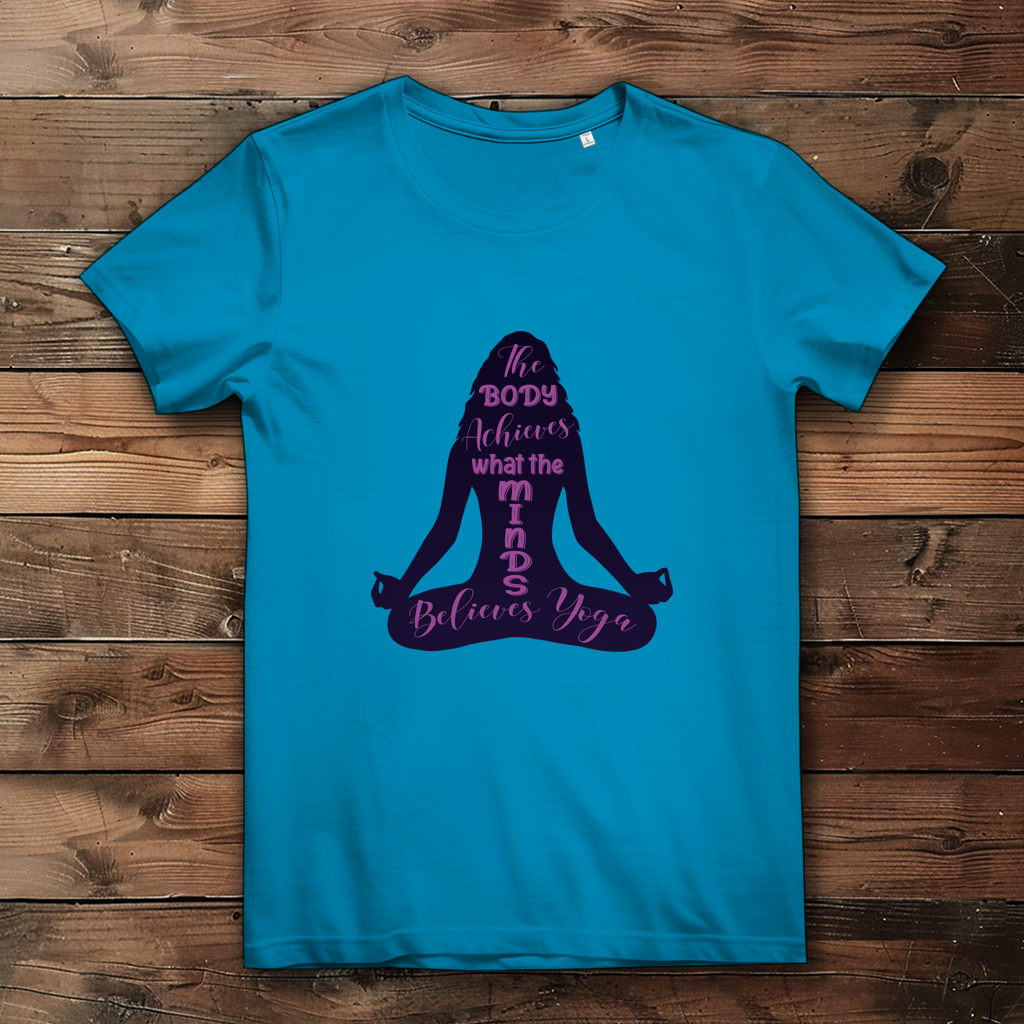 body achieves mind believes yoga - Damen Premium Bio T-Shirt – Bild 2