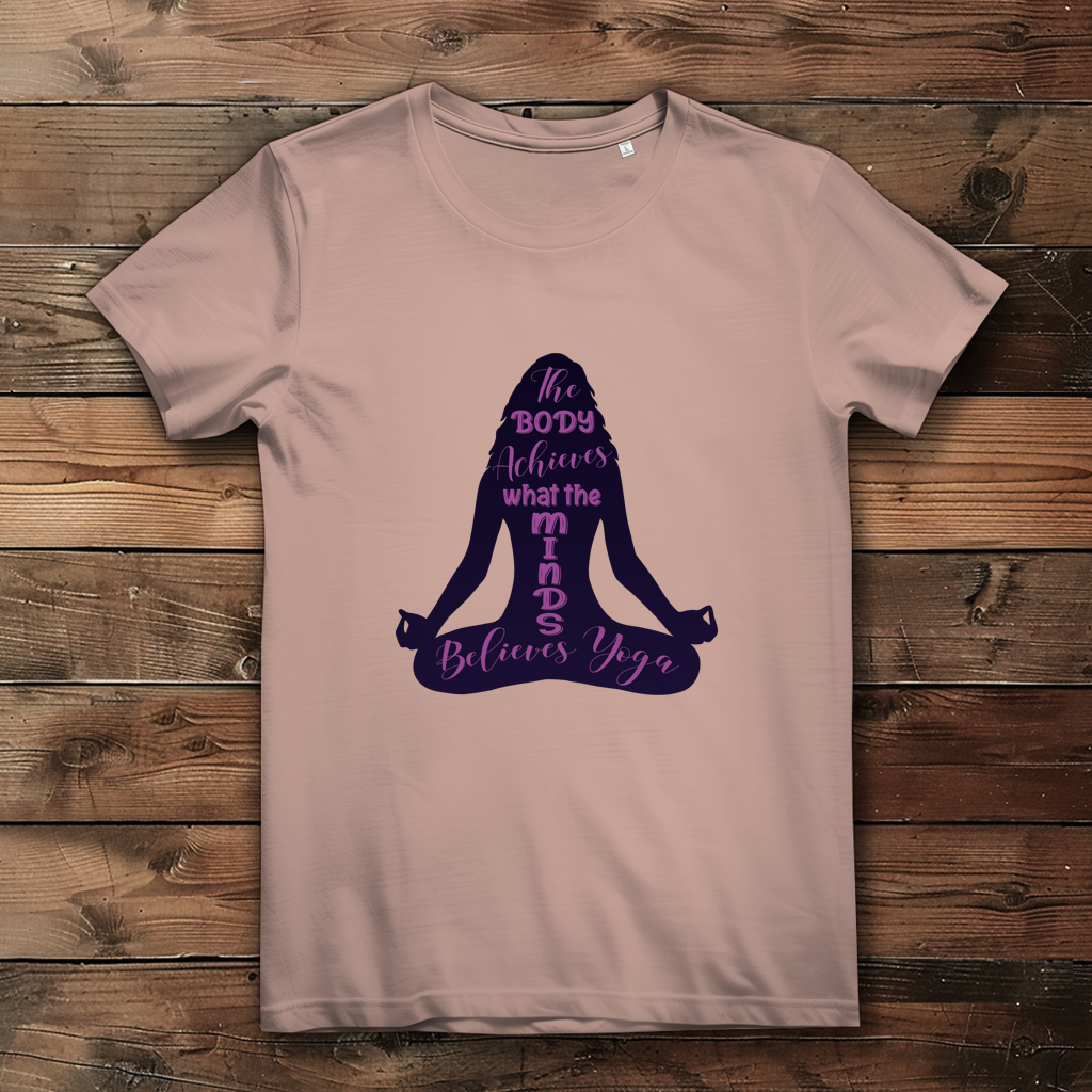 body achieves mind believes yoga - Damen Premium Bio T-Shirt – Bild 3