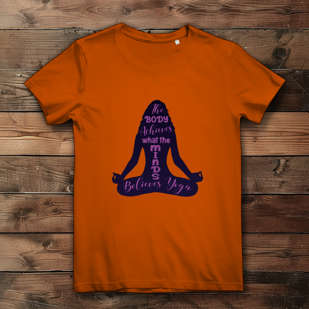 body achieves mind believes yoga - Damen Premium Bio T-Shirt – Bild 4